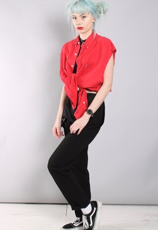 VINTAGE POLO RALPH LAUREN SLEEVELESS SUMMER SHIRT RED