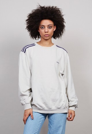 VINTAGE 90'S OVERSIZED CLASSIC BEIGE ADIDAS SWEATER