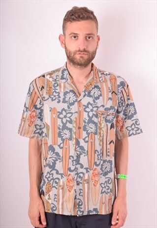VINTAGE FESTIVAL SHIRT SURF BOARDS PRINT MADE IN HAWAII (678