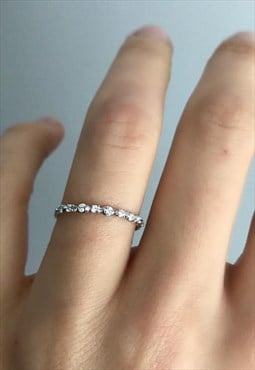 White Gold 0.15ct Diamond Eternity Ring Band size M 