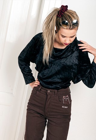 90S VINTAGE CRUSHED VELVET TOP