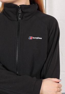 Vintage Berghaus Fleece in Black Full Zip Jumper Size 12