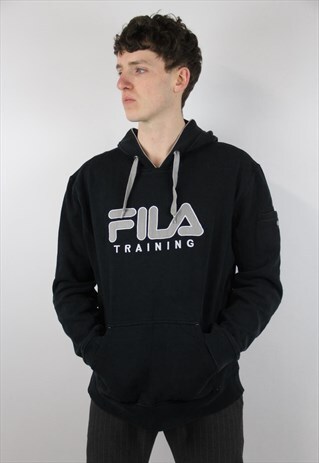 VINTAGE FILA BLACK 90'S HOODIE