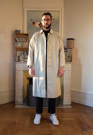 VINTAGE BURBERRY LONG CAR COAT TRENCH COAT (REF/1120)