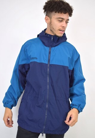 VINTAGE 90S COLUMBIA TWO TONE BLUE HOOD JACKET