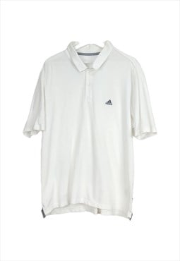 Vintage Adidas Polo Shirt in White L