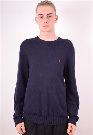 POLO RALPH LAUREN MENS VINTAGE JUMPER SWEATER MEDIUM 90S
