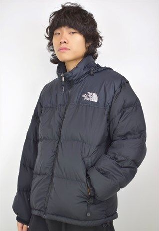VINTAGE 90S NORTH FACE BLACK DOWN JACKET