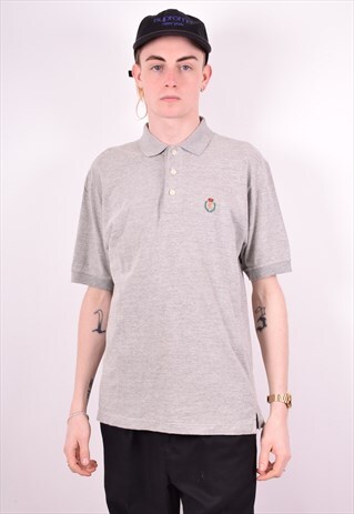 CHAPS RALPH LAUREN MENS VINTAGE POLO SHIRT SMALL GREY 90'S