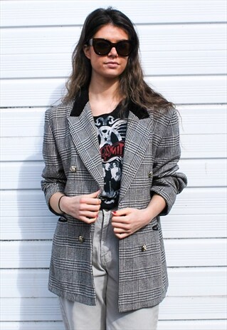VINTAGE MONOCHROME DOGTOOTH BLAZER