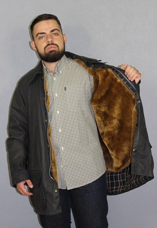 VINTAGE MENS BARBOUR BEAUFORT WAX JACKET A155 SIZE C48/122