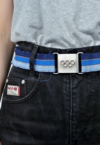 OLYMPYC GAMES BELT, VINTAGE STRIPED SPORT BELT 80S