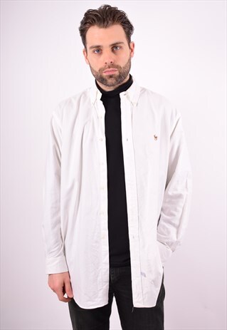 RALPH LAUREN MENS VINTAGE SHIRT XL WHITE 90'S
