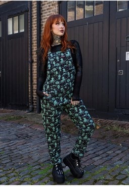 Green seas  retro style baggy dungarees 