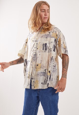 VINTAGE PATTERNED FESTIVAL SHORT SLEEVE SHIRT
