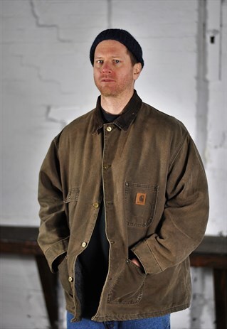 90S CARHARTT BLANKET LINED CHORE JACKET MADE IN USA