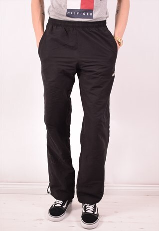 PUMA MENS VINTAGE TRACKSUIT TROUSERS MEDIUM BLACK 90S