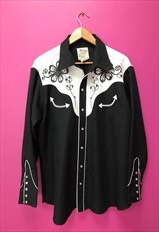 90's Vintage El Dorado Ranchwear Shirt Black White