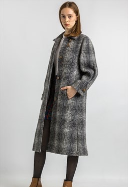 Woman Grey Lambswool Coat Women Vintage Overcoat 5951