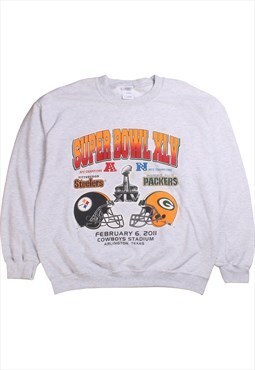 Vintage  Gildan Sweatshirt Super Bowl XLV Crewneck Grey