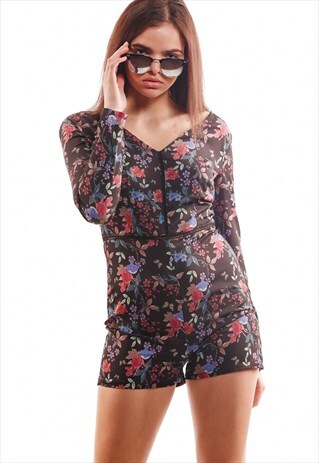 PRINTED SHORT JUMPSUIT