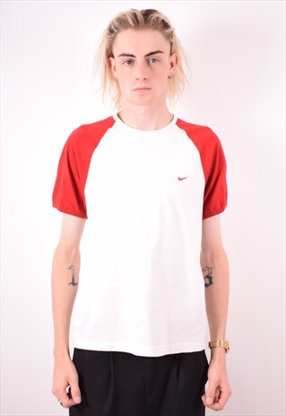 NIKE MENS VINTAGE T-SHIRT TOP MEDIUM WHITE 90S