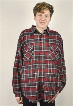 NORTHWEST Men's 2XL Wool Blend Over Shirt Jac Check Tartan