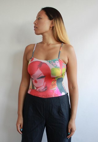 VINTAGE Y2K PRINT TANK TOP