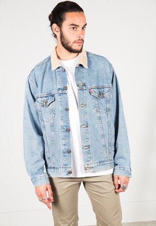 VINTAGE 80'S LEVI'S CONTRAST COLLAR JACKET / S0115