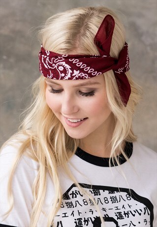 SET OF 3 COLOUR BANDANAS BLACK WINE FESTIVAL PAISLEY BANDANA