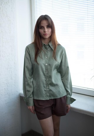 VINTAGE 70'S GREENISH LONG SLEEVES SHIRT