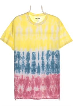 Gildan 90's Tie Dye T-Shirt Large Yellow