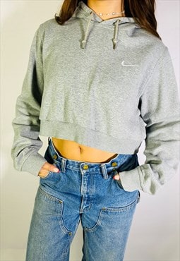 Vintage Nike 90s Crop Grey Hooide 