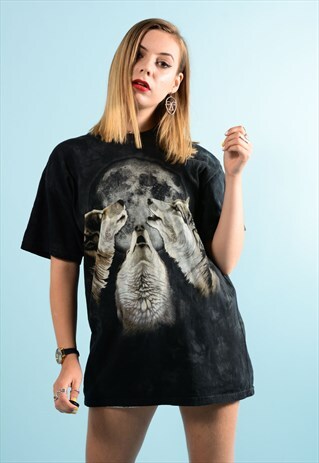 VINTAGE WOLF GRAPHIC TEE SHIRT