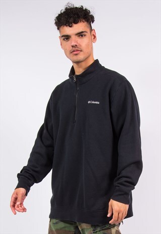 COLUMBIA BLACK 1/4 ZIP FLEECE SWEATSHIRT