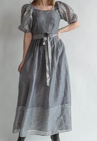 VINTAGE 80S SILVER MAXI DRESS