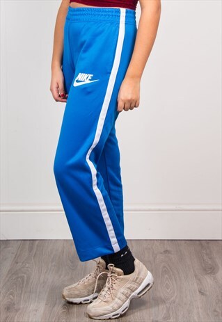 NIKE VINTAGE 90'S BLUE CROPPED TRACKSUIT BOTTOMS TROUSERS