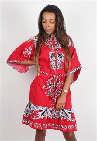 POORBOY REMADE VINTAGE ETHNIC KAFTAN DRESS 60S