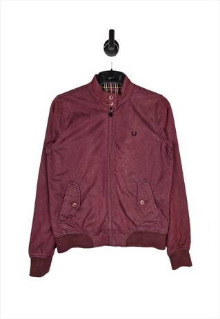 Women's Fred Perry Harrington Jacket In Red Size UK 8