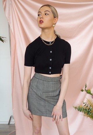 RARE VINTAGE MOSCHINO BLACK CROP CARDIGAN