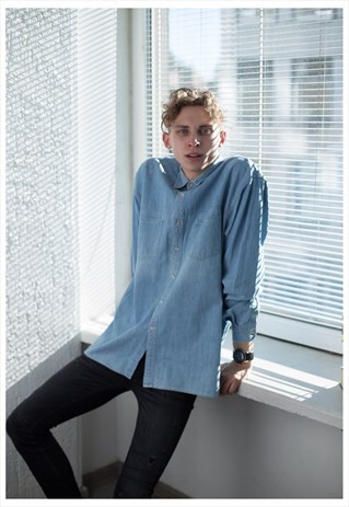 VINTAGE 90'S BLUE DENIM SHIRT