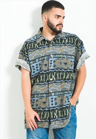 VINTAGE 80S HAWAIIAN SHORT SLEEVE SHIRT / S5924