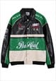 MOTORCYCLE VARSITY JACKET VINTAGE FAUX LEATHER RACER BOMBER