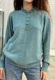 VINTAGE 80S MILKMAID KNITTED JUMPER SWEATER BLUE