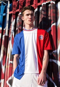France Football Patchwork oversized Jersey T shirt tee