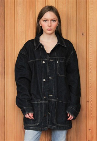 VINTAGE 1980S DARK BLUE DENIM JACKET
