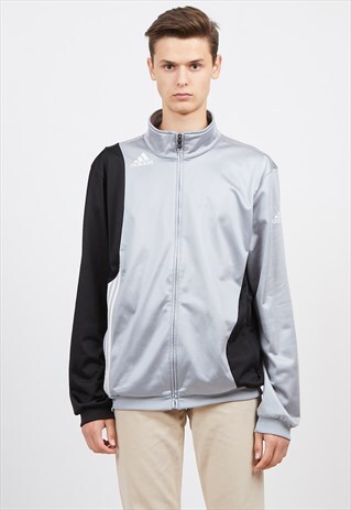 VINTAGE GREY ADIDAS ZIP TRACK JACKET