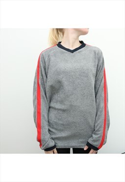 Quicksilver - Grey and Red Fleece Sweatshirt - Small