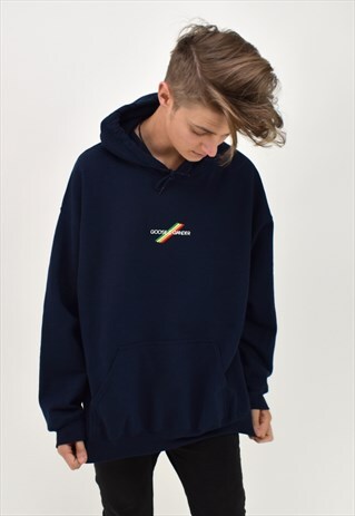 G&G UNISEX MULTI LINES NAVY HOOD