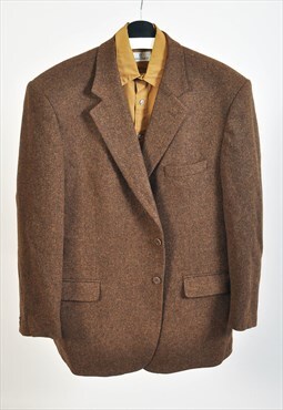 Vintage 90s tweed wool blazer jacket